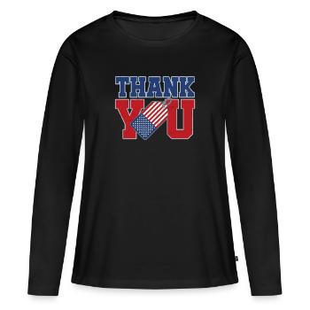Veterans Day Vintage Memorial Day Freedom - Frauen Premium Bio Langarmshirt - Schwarz - Vorne - Julia (174cm)