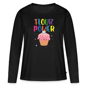 puissance de farine Conception pour une personne folle de bonbons - T-shirt manches longues Premium bio Femme - noir - Devant - Julia (174cm)