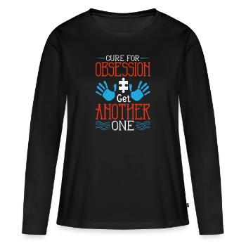 Remède contre l’obsession Obtenez-en un autre - T-shirt manches longues Premium bio Femme - noir - Devant - Julia (174cm)