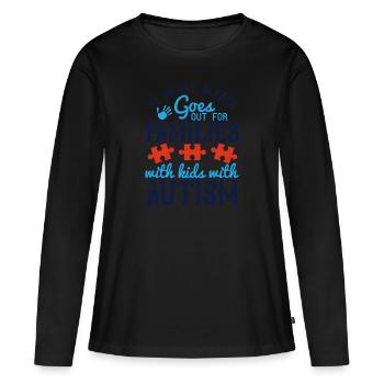 Mon cœur saigne, sort pour les familles avec enfants - T-shirt manches longues Premium bio Femme - noir - Devant - Julia (174cm)