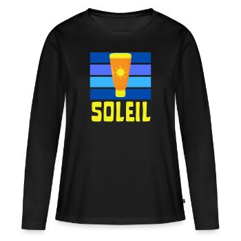 soleil crème solaire été bronzé - T-shirt manches longues Premium bio Femme - noir - Devant - Julia (174cm)