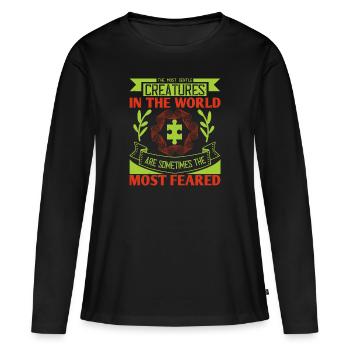 The most gentle creatures in the world, are - Women's Premium Organic Long Sleeve Shirt - black - Front - Julia (174cm)