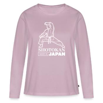 Shotokan sensei - prof karate - T-shirt manches longues Premium bio Femme - rose poudré - Devant - Julia (174cm)