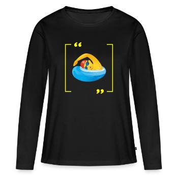 Comedy Schwimmen - Frauen Premium Bio Langarmshirt - Schwarz - Vorne - Julia (174cm)