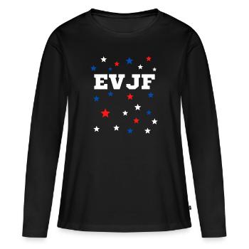 EVJF thème USA étoiles - T-shirt manches longues Premium bio Femme - noir - Devant - Julia (174cm)