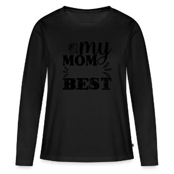 Meine Mutter die Beste - Frauen Premium Bio Langarmshirt - Schwarz - Vorne - Julia (174cm)