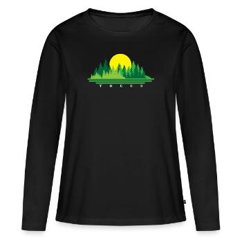Arbre - T-shirt manches longues Premium bio Femme - noir - Devant - Julia (174cm)