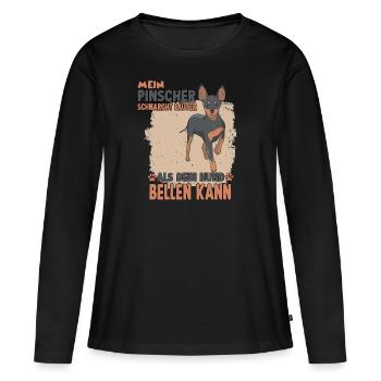 Hundehalter Training Pinscher Hundesport Pinscher - Frauen Premium Bio Langarmshirt - Schwarz - Vorne - Julia (174cm)