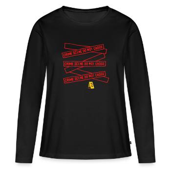 DÉTECTIVE POLICE LINES INDICE ENQUÊTE - T-shirt manches longues Premium bio Femme - noir - Devant - Julia (174cm)