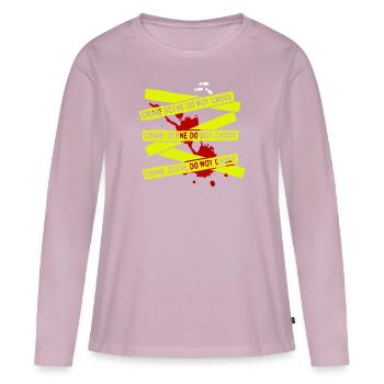 DÉTECTIVE POLICE EMPREINTE INDICE ENQUÊTE CRIME - T-shirt manches longues Premium bio Femme - rose poudré - Devant - Julia (174cm)