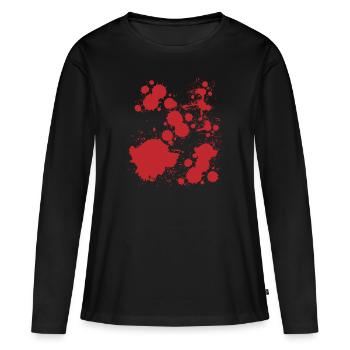 Taches de sang - T-shirt manches longues Premium bio Femme - noir - Devant - Julia (174cm)