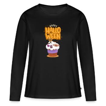 Happy Halloween Cupcake Candy - Women's Premium Organic Long Sleeve Shirt - black - Front - Julia (174cm)