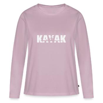 KAYAK - T-shirt manches longues Premium bio Femme - rose poudré - Devant - Julia (174cm)