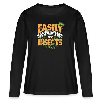 Entomology Entomologist Insects Easily Distracted - Frauen Premium Bio Langarmshirt - Schwarz - Vorne - Julia (174cm)