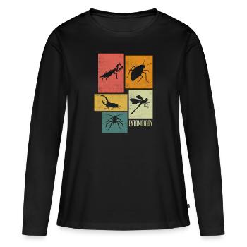 Entomology Entomologist Insects Silhouettes - Women's Premium Organic Long Sleeve Shirt - black - Front - Julia (174cm)