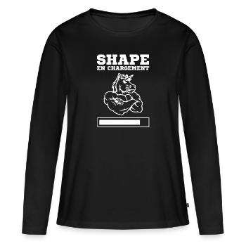 shape en chargement cadeau blague muscu humour - T-shirt manches longues Premium bio Femme - noir - Devant - Julia (174cm)