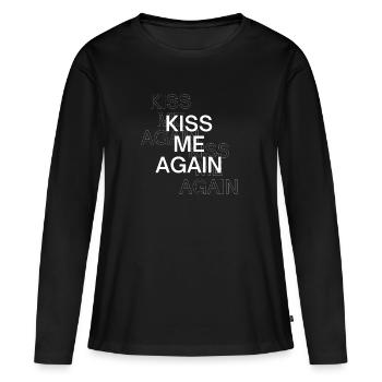 Embrasse-moi à nouveau - T-shirt manches longues Premium bio Femme - noir - Devant - Julia (174cm)