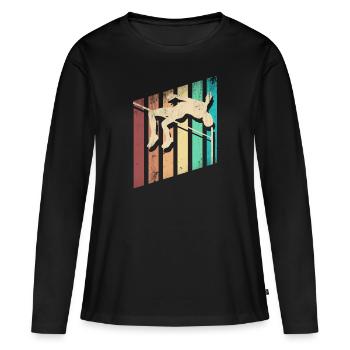 Saut en hauteur Sauteur Athlétisme - T-shirt manches longues Premium bio Femme - noir - Devant - Julia (174cm)
