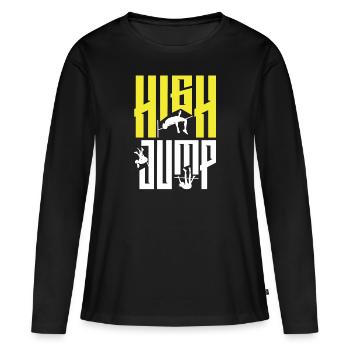Saut en hauteur Sauteur Athlétisme - T-shirt manches longues Premium bio Femme - noir - Devant - Julia (174cm)