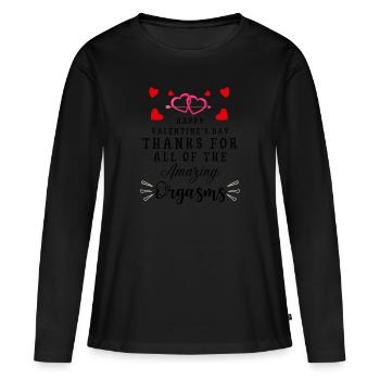 Thanks For All of the Amazing Orgasms Funny Gift - T-shirt manches longues Premium bio Femme - noir - Devant - Julia (174cm)
