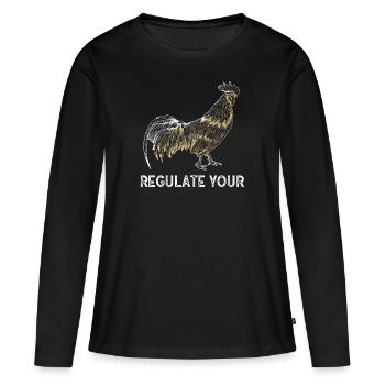 Régulez votre coq Pro Choice Féministe - T-shirt manches longues Premium bio Femme - noir - Devant - Julia (174cm)