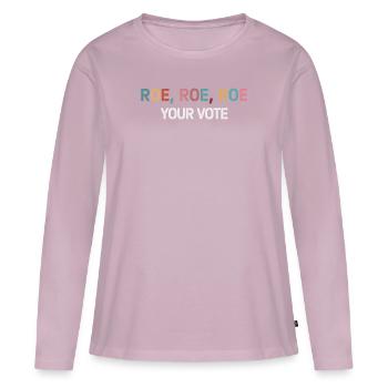 Roe Your Vote Pro-Choice Femmes Féministes - T-shirt manches longues Premium bio Femme - rose poudré - Devant - Julia (174cm)