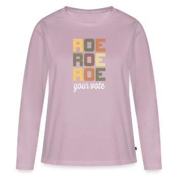 Roe Your Vote Pro-Choice Femmes Féministes - T-shirt manches longues Premium bio Femme - rose poudré - Devant - Julia (174cm)