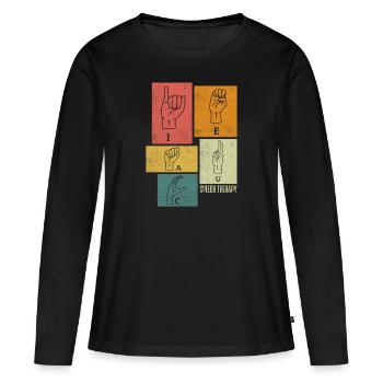 Speech Language Pathologist Speech Therapy ASL - Frauen Premium Bio Langarmshirt - Schwarz - Vorne - Julia (174cm)