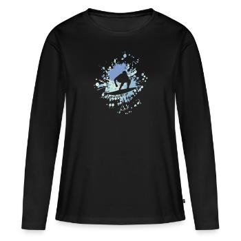Bonne éclaboussure de couleur de surf - T-shirt manches longues Premium bio Femme - noir - Devant - Julia (174cm)