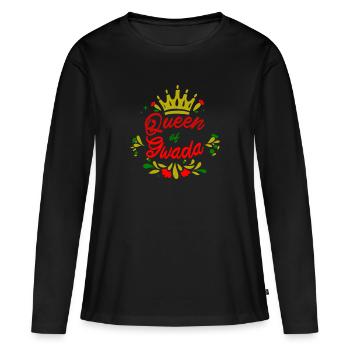 Queen of Gwada - T-shirt manches longues Premium bio Femme - noir - Devant - Julia (174cm)
