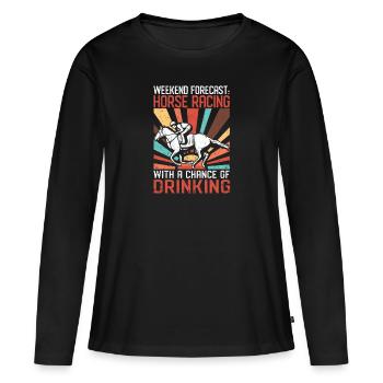Derby Rider Weekend Forecast Course de chevaux - T-shirt manches longues Premium bio Femme - noir - Devant - Julia (174cm)