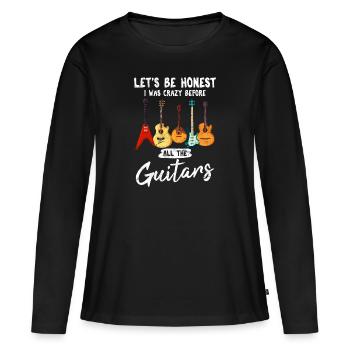 Soyons honnêtes Drôle guitariste guitariste sur le thème - T-shirt manches longues Premium bio Femme - noir - Devant - Julia (174cm)