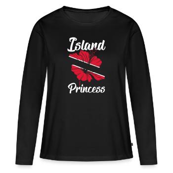 Trinité-et-Tobago Drapeau île de Trinité-et-Tobago - T-shirt manches longues Premium bio Femme - noir - Devant - Julia (174cm)