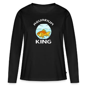 Aquarium King Fish Tank Aquarist Fish Keeper - T-shirt manches longues Premium bio Femme - noir - Devant - Julia (174cm)