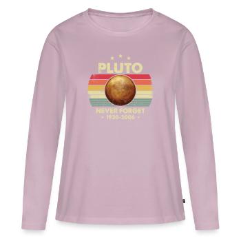 Pluto Never Forget 1930 2006 - Women's Premium Organic Long Sleeve Shirt - dusky pink - Front - Julia (174cm)