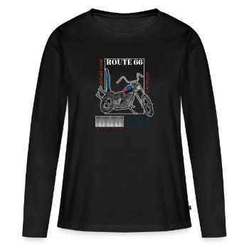 Motorcycle Route - Women's Premium Organic Long Sleeve Shirt - black - Front - Julia (174cm)