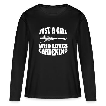 Jardinier Jardin Fille Hobby Jardinier Verger - T-shirt manches longues Premium bio Femme - noir - Devant - Julia (174cm)