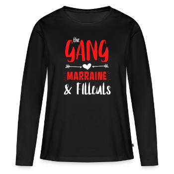 The Gang Marraine et Filleuls - T-shirt manches longues Premium bio Femme - noir - Devant - Julia (174cm)