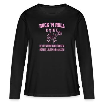 ROCK 'N ROLL BRIDE - Women's Premium Organic Long Sleeve Shirt - black - Front - Julia (174cm)