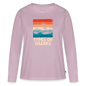 Types de requins - T-shirt manches longues Premium bio Femme - rose poudré - Devant - Julia (174cm)