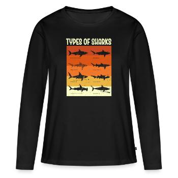 Types of Sharks - Frauen Premium Bio Langarmshirt - Schwarz - Vorne - Julia (174cm)