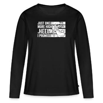 Juste un talon haut de plus que je promets - T-shirt manches longues Premium bio Femme - noir - Devant - Julia (174cm)