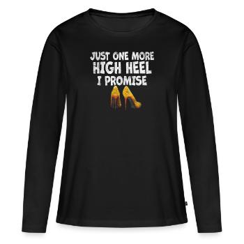 Juste un talon haut de plus que je promets - T-shirt manches longues Premium bio Femme - noir - Devant - Julia (174cm)