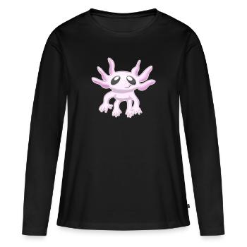 Axolotl doux - T-shirt manches longues Premium bio Femme - noir - Devant - Julia (174cm)