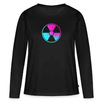 Drôle de conception radioactive - T-shirt manches longues Premium bio Femme - noir - Devant - Julia (174cm)