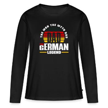 German Germany German Flag Fathers Day - Frauen Premium Bio Langarmshirt - Schwarz - Vorne - Julia (174cm)