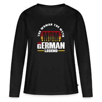 German Germany German Flag Mothers Day - Frauen Premium Bio Langarmshirt - Schwarz - Vorne - Julia (174cm)