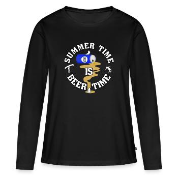 Summer Time Is Beer Time - Women's Premium Organic Long Sleeve Shirt - black - Front - Julia (174cm)
