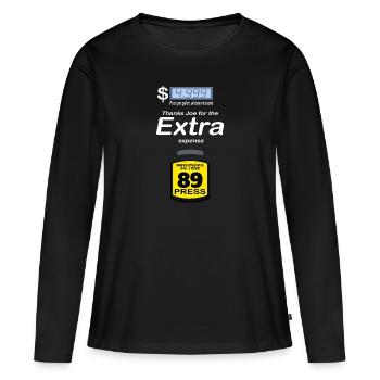 Merci Joe Biden pour les dépenses supplémentaires - Funny Gas Pri - T-shirt manches longues Premium bio Femme - noir - Devant - Julia (174cm)