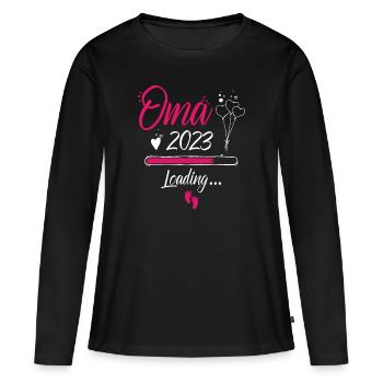 Oma 2023 loading - Frauen Premium Bio Langarmshirt - Schwarz - Vorne - Julia (174cm)